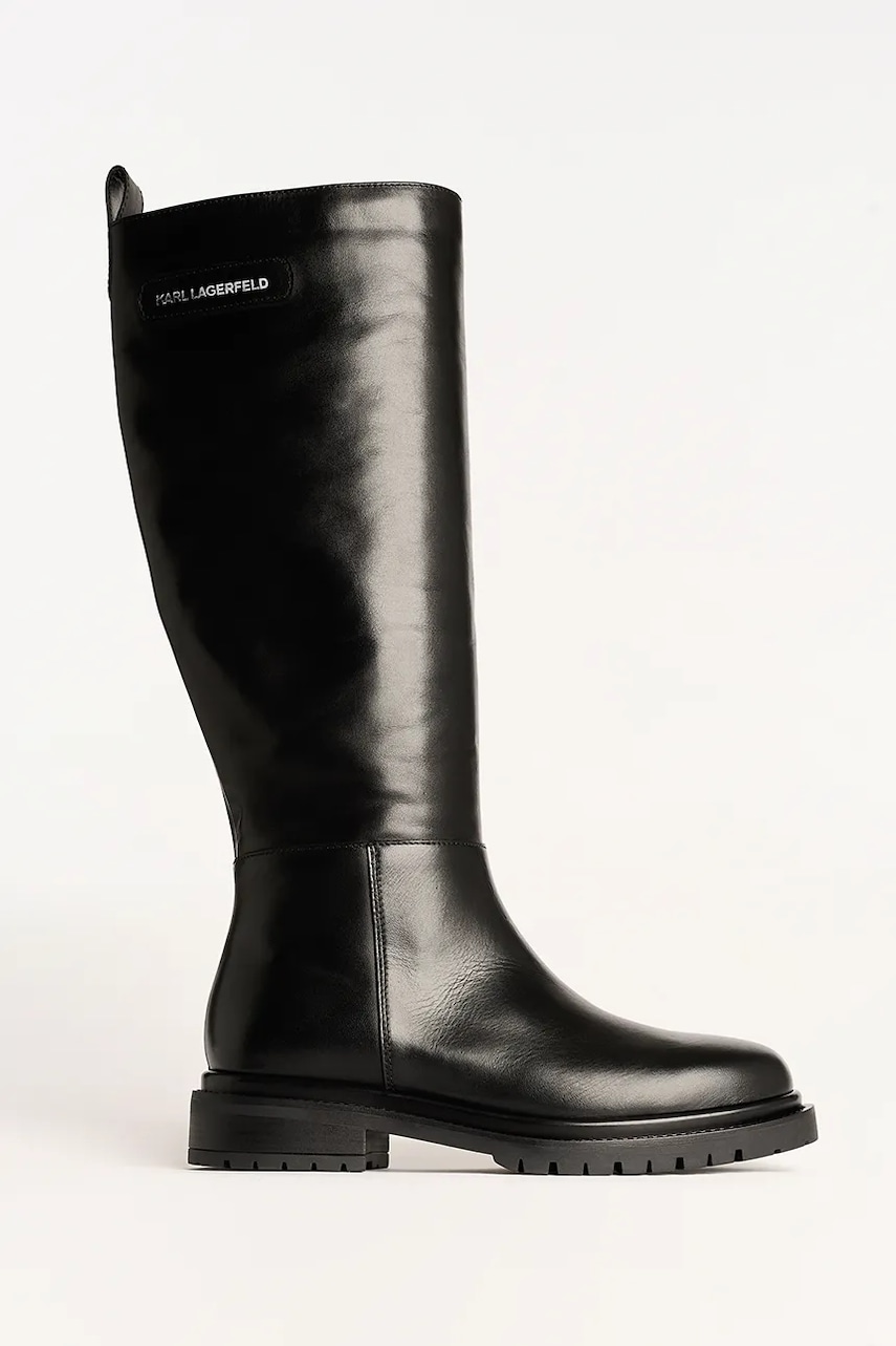 Karl Lagerfeld ghete de piele BINKY culoarea negru, cu toc plat, KL47595