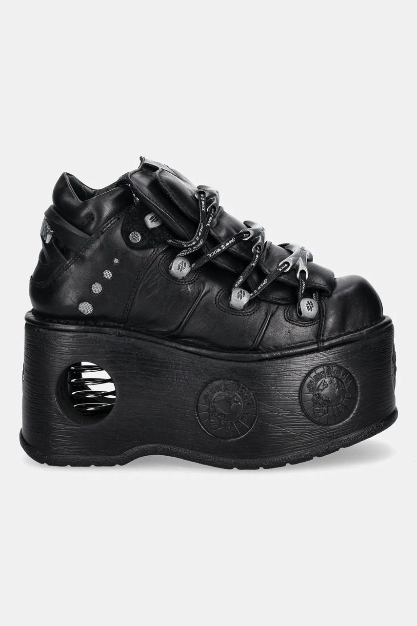 Кожаные кроссовки New Rock ITALI NEGRO, NOMADA NEGRO, NEPTUNO / SPACE цвет чёрный M-106-C174
