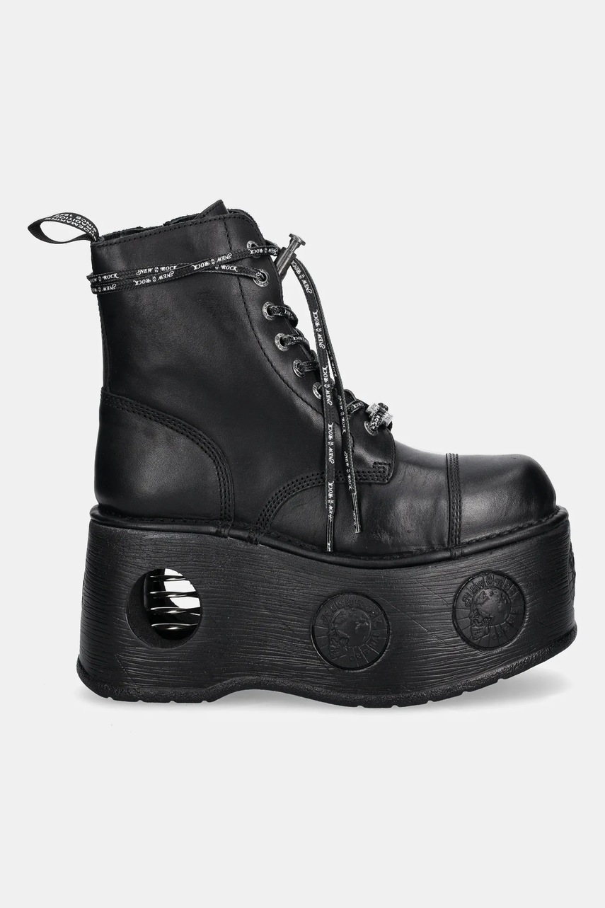 Кожаные полусапоги New Rock CRUST NEGRO, NEPTUNO / SPACE MUELLE TACON цвет чёрный на платформе M-MILI083CCT-C18