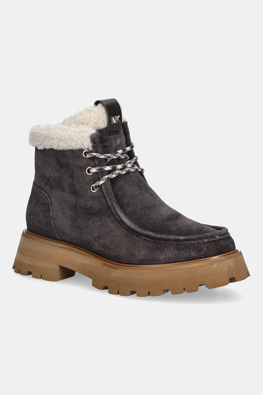 MICHAEL Michael Kors cizme din piele întoarsă Cade culoarea maro, cu toc plat, izolat, 40F5CAFE5S.251