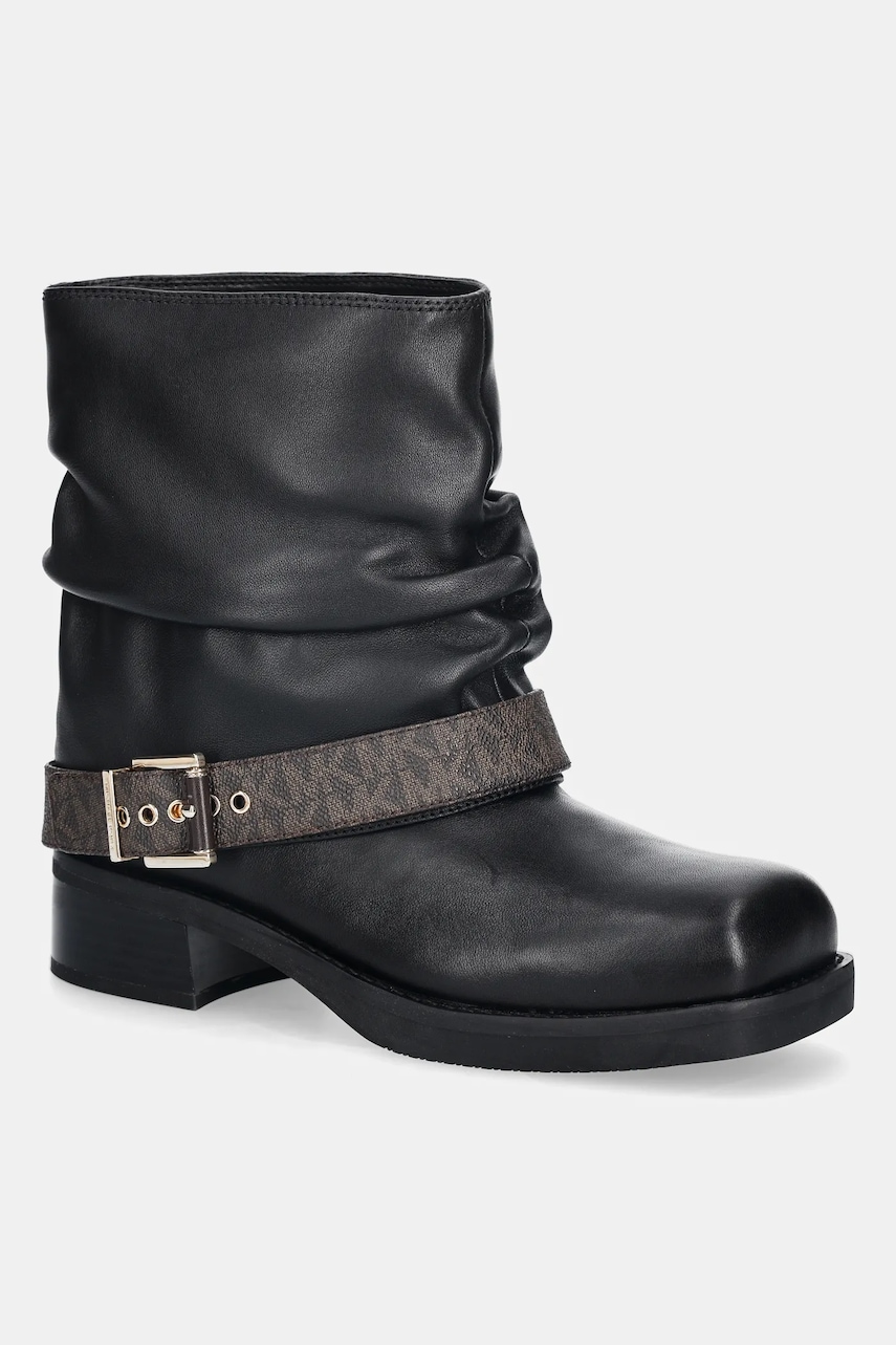 MICHAEL Michael Kors cizme de piele Colby culoarea negru, cu toc plat, 40F5COFE6L.292