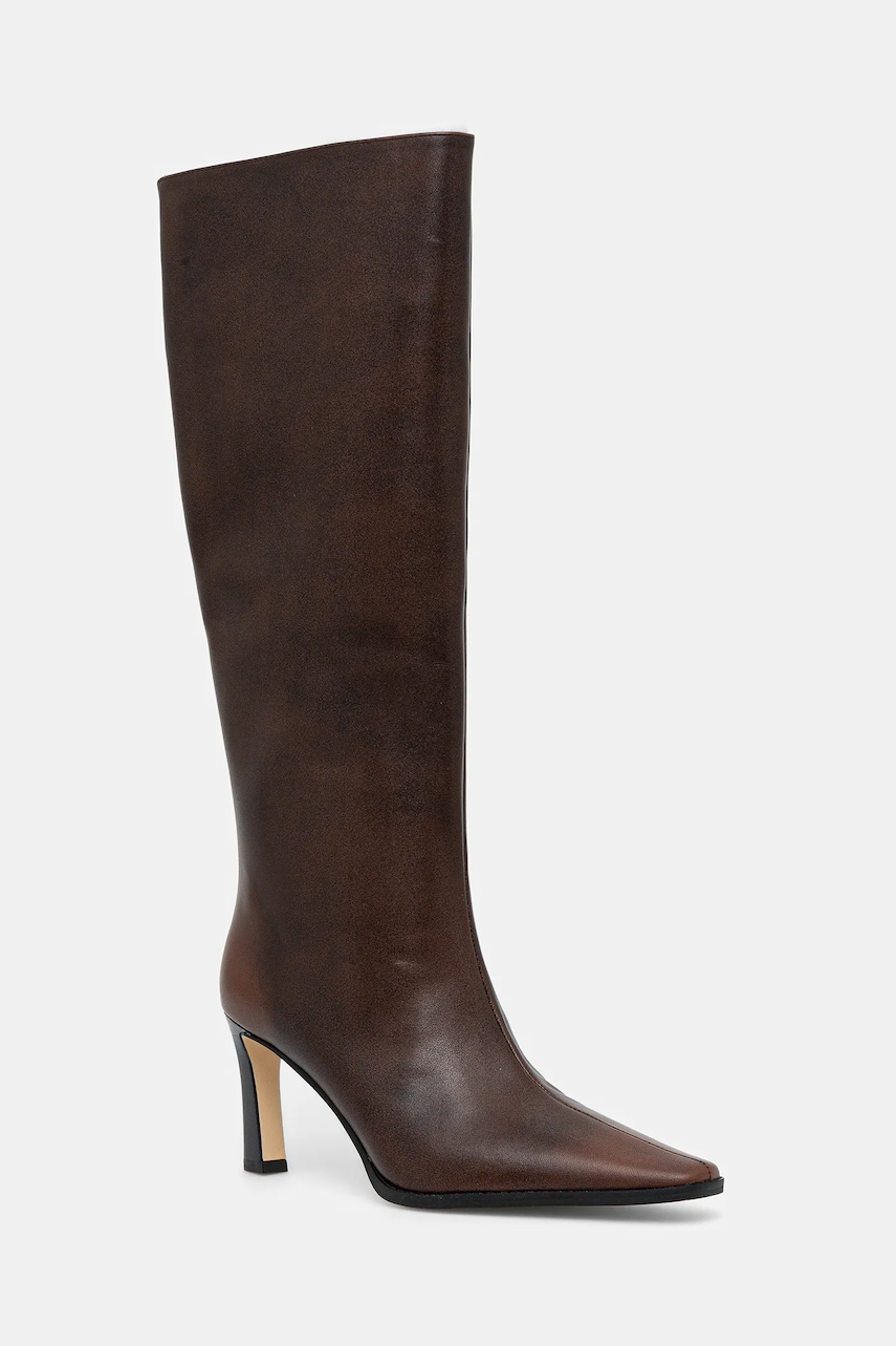MICHAEL Michael Kors ghete de piele Darrah culoarea maro, cu toc drept, 40F5DRMB5L.230