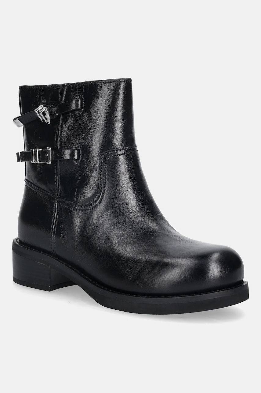 MICHAEL Michael Kors cizme de piele Darrington culoarea negru, cu toc plat, 40F5DTFE5L.001