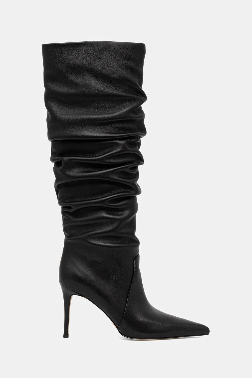 Кожаные сапоги MICHAEL Michael Kors Dawn цвет чёрный на шпильке 40F5DWHB6L.001