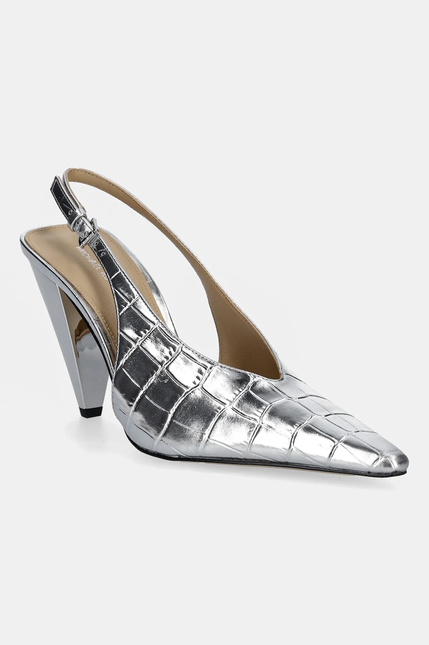 MICHAEL Michael Kors stilettos de piele Electra culoarea argintiu, 40F5ELHP1M.040