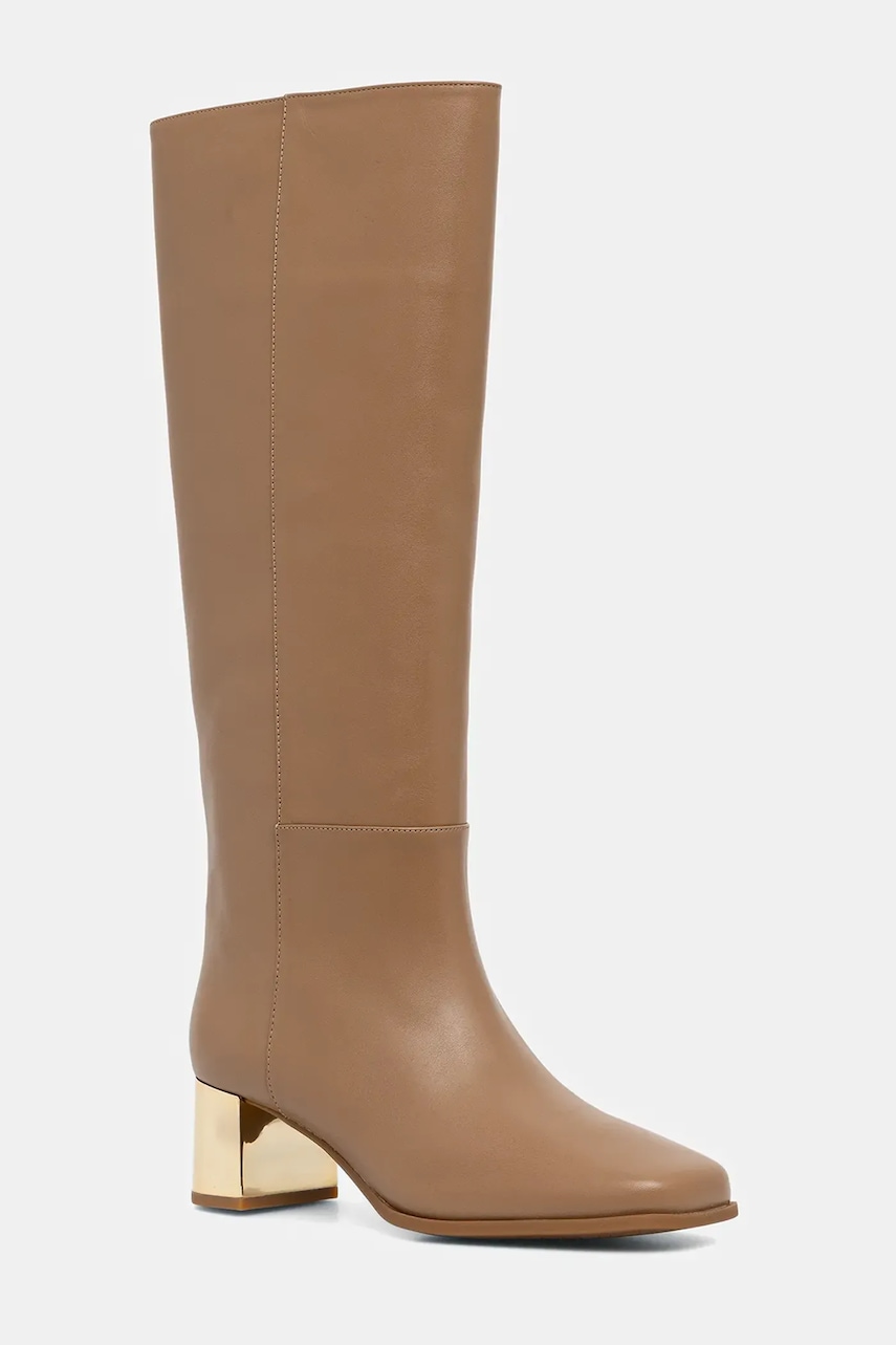 MICHAEL Michael Kors ghete de piele Matilda culoarea maro, cu toc drept, 40F5MTMB5L.297