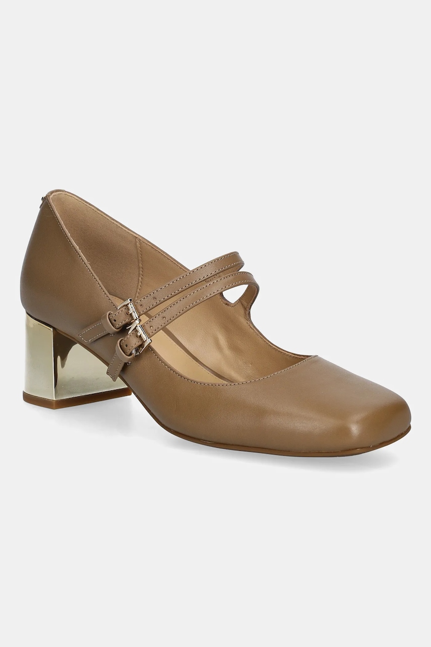 MICHAEL Michael Kors pantofi de piele Matilda culoarea bej, cu toc drept, 40F5MTMP1L.297