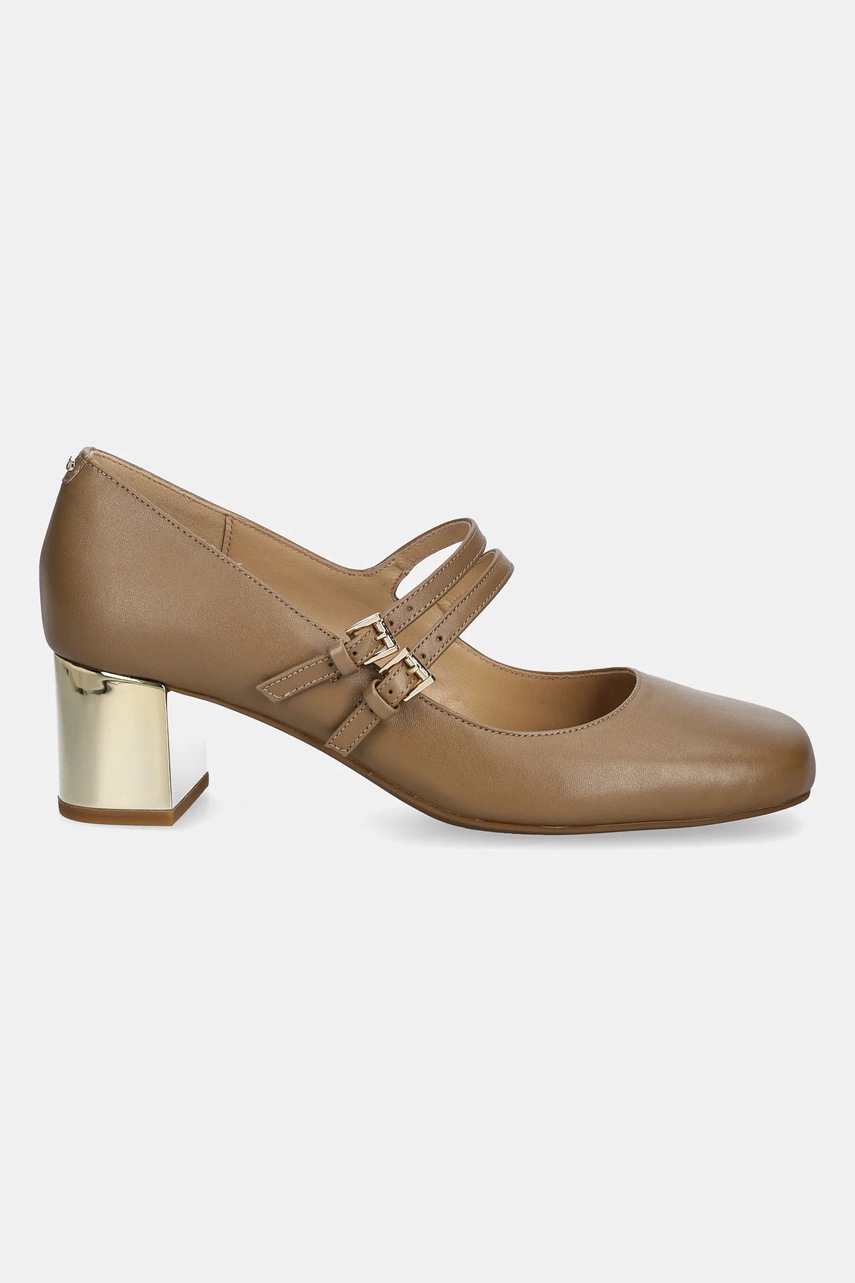 Кожаные туфли MICHAEL Michael Kors Matilda цвет бежевый каблук кирпичик 40F5MTMP1L.297