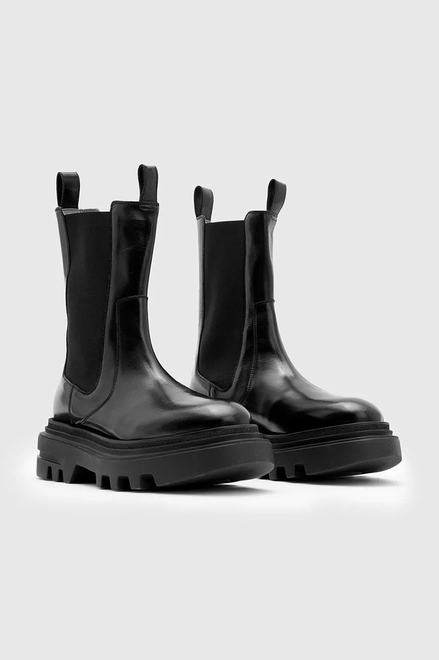Кожаные полусапоги AllSaints ALEX BOOT цвет чёрный на платформе W062FB