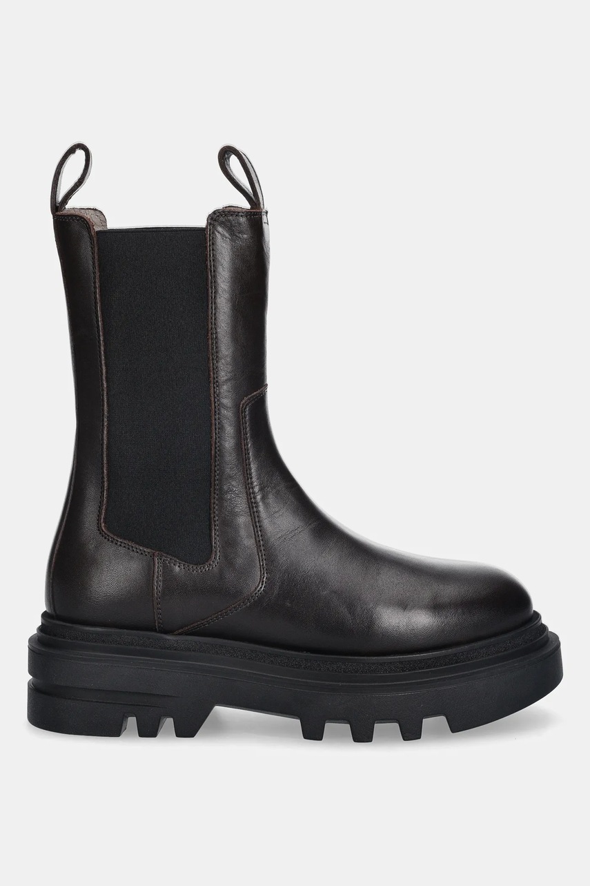 Кожаные полусапоги AllSaints ALEX BOOT цвет коричневый на платформе W062FB