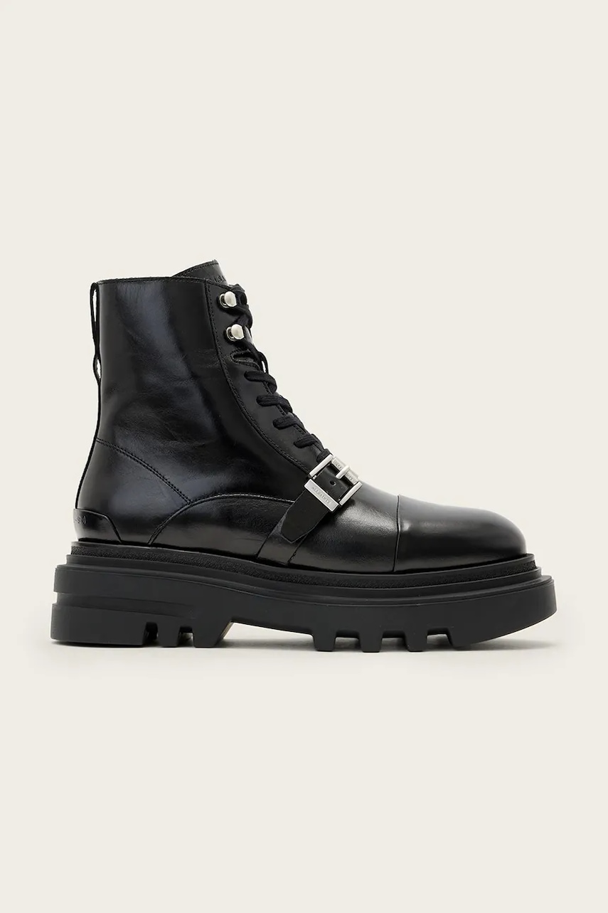 AllSaints bocanci de piele ASTRID BOOT culoarea negru, cu platformă, W029FC