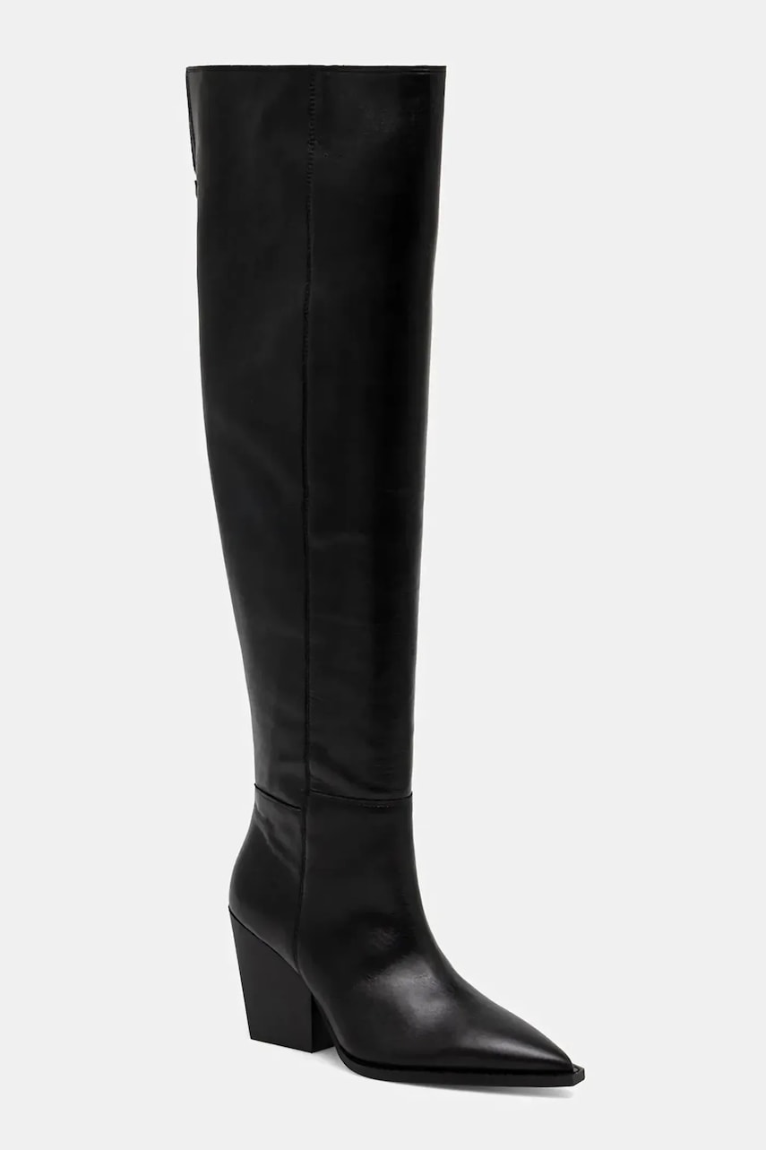 AllSaints ghete de piele Reina Zip Boot culoarea negru, cu toc drept, W024FD