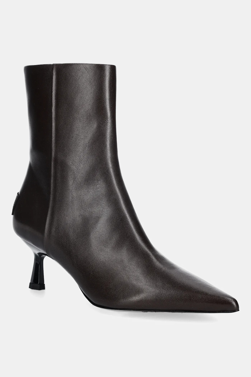 AllSaints cizme de piele VIVIAN BOOT culoarea maro, cu toc cui, W008FD