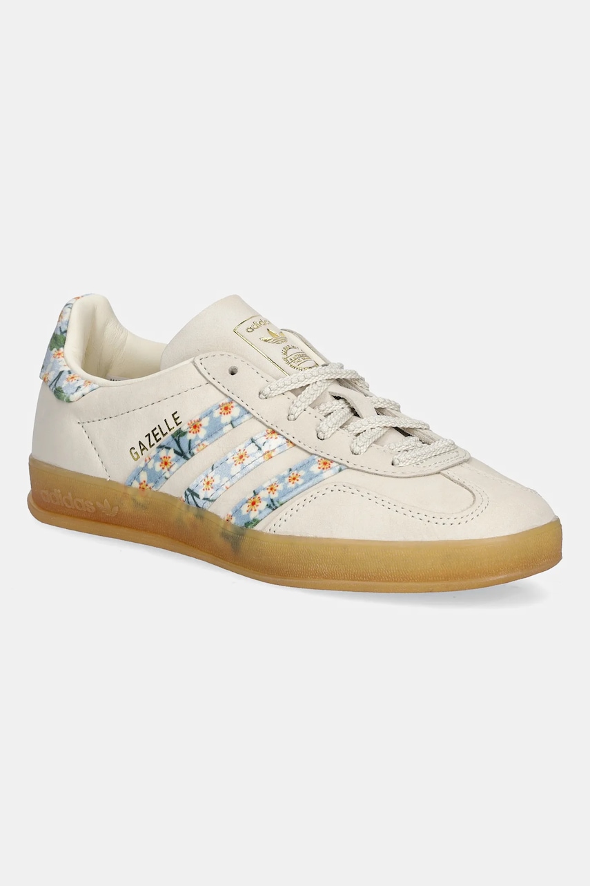 adidas Originals sneakersy nubukowe dziecięce Gazelle Indoor damskie kolor beżowy JR3601