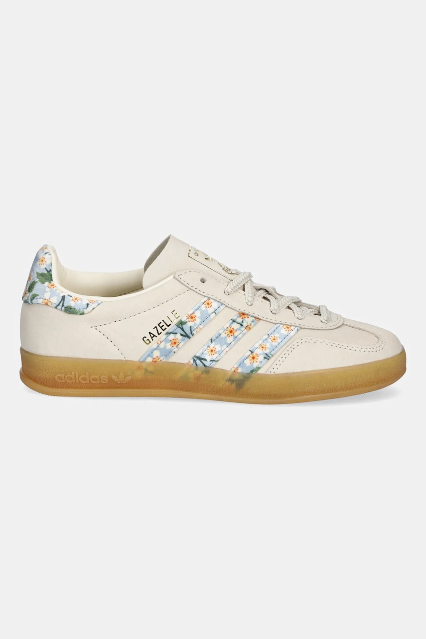 Детские кроссовки из нубука adidas Originals Gazelle Indoor цвет бежевый JR3601 Детские кроссовки из нубука adidas Originals Gazelle Indoor цвет бежевый JR3601