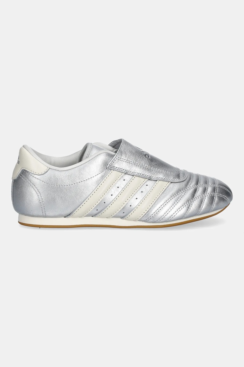 Кожаные кроссовки adidas Originals Teakwondo цвет серебрянный JS4023