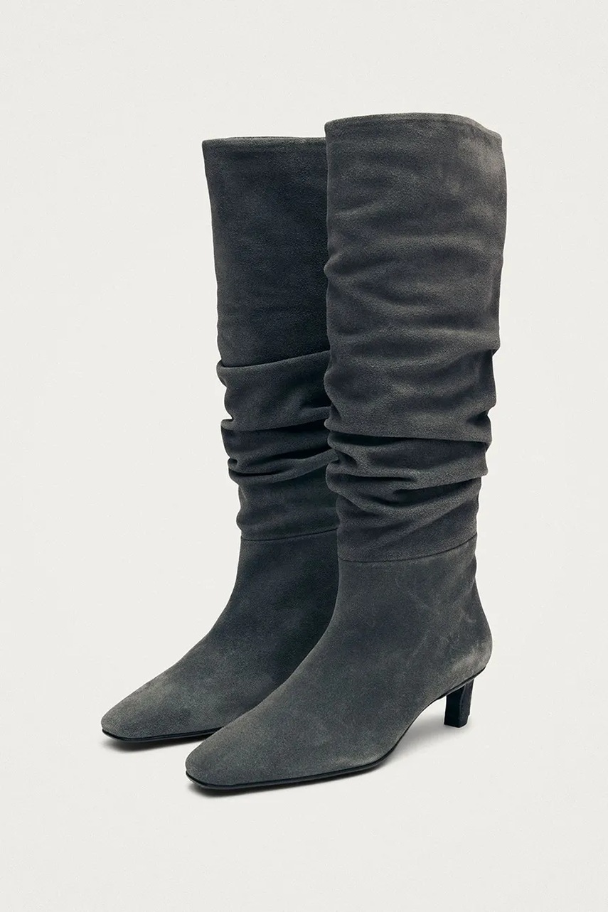 Замшевые ботинки Alohas Kalila цвет серый на шпильке S101173-01