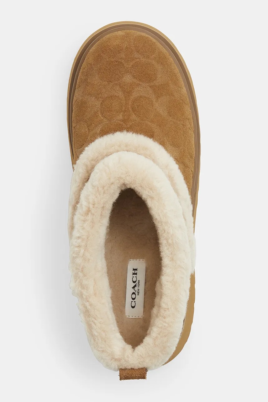 Μπότες χιονιού Coach Christina Signature χρώμα: μπεζ, CCO35 φωτογραφία