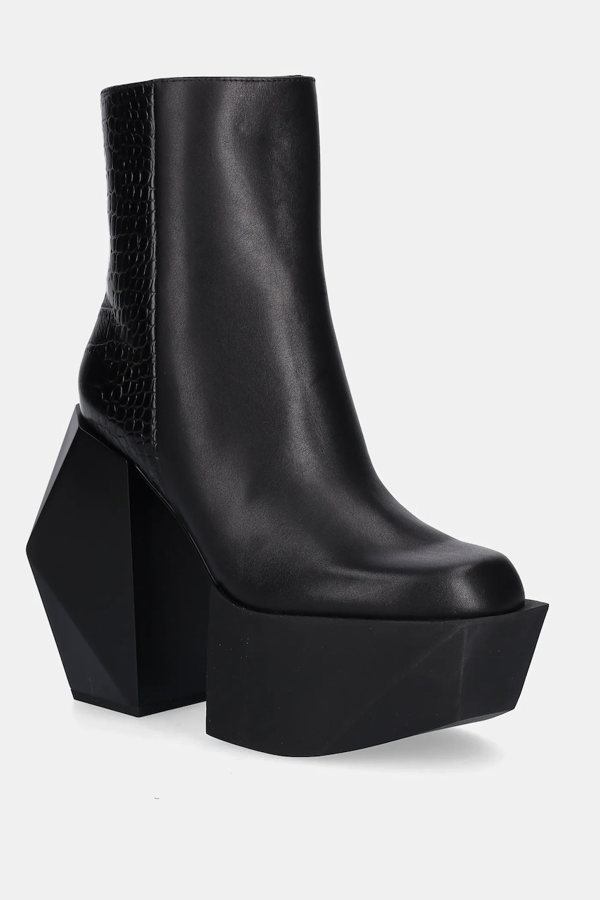 United Nude cizme de piele Stage Boot culoarea negru, cu toc drept, 1075384927