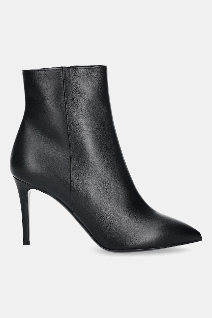 Кожаные полусапожки Pollini цвет чёрный на шпильке SA21038M0NTE0000 Кожаные полусапожки Pollini цвет чёрный на шпильке SA21038M0NTE0000