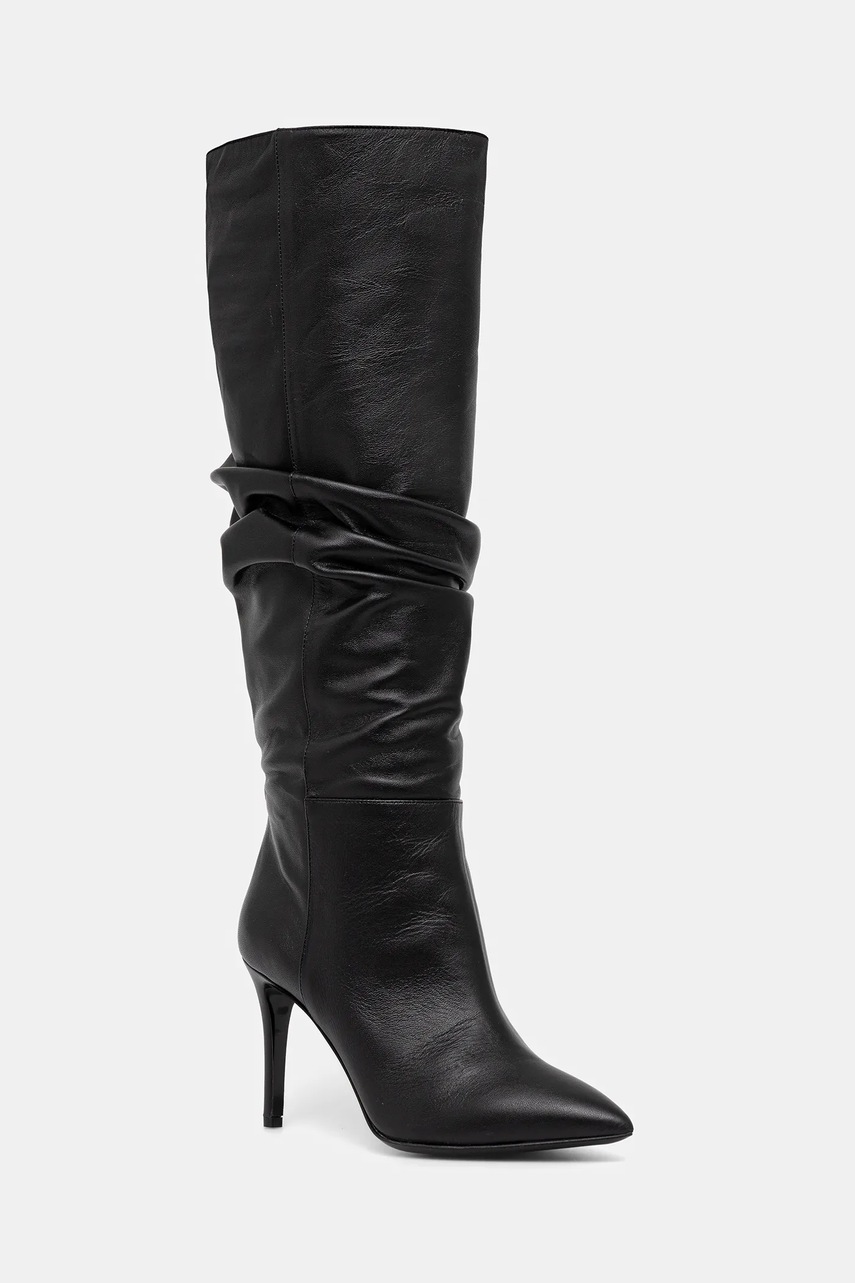 Pollini ghete de piele culoarea negru, cu toc cui, SA26038M0NTE0000