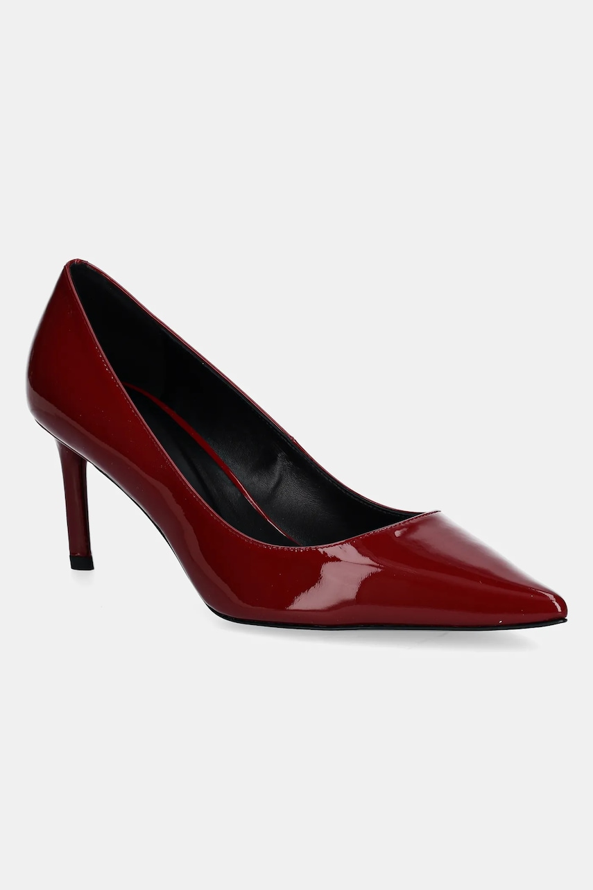 BOSS stilettos de piele Gracey culoarea bordo, 50552759