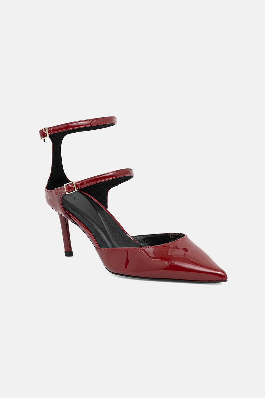 BOSS stilettos de piele Gracey culoarea bordo, 50552770 BOSS stilettos de piele Gracey culoarea bordo, 50552770