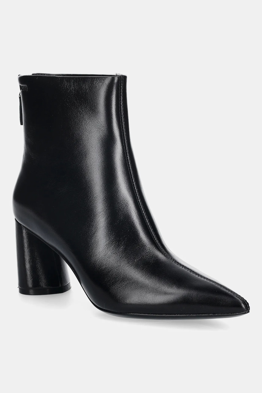 BOSS cizme de piele Gracey culoarea negru, cu toc drept, 50552784