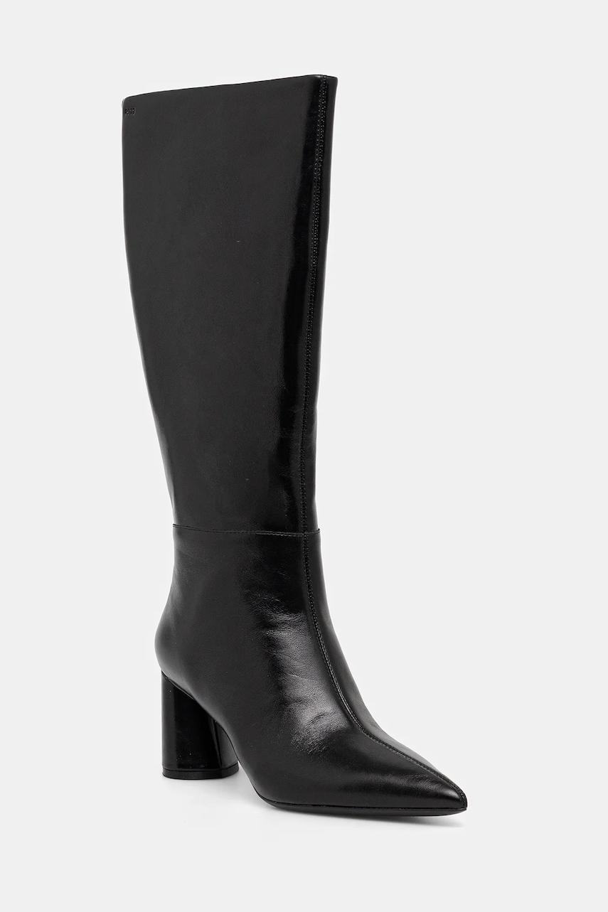 BOSS ghete de piele Gracey culoarea negru, cu toc drept, 50552785