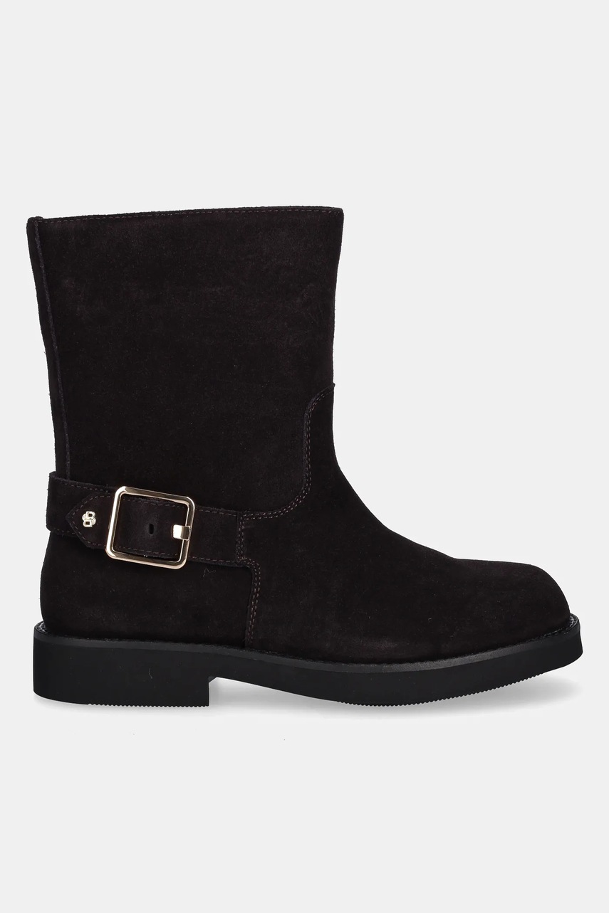 Замшевые ботинки BOSS Eleri цвет коричневый на плоском ходу 50552755