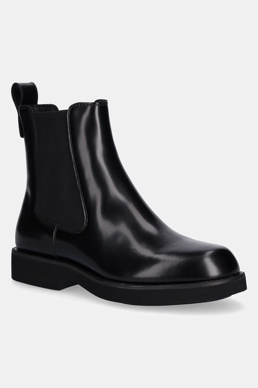 BOSS ghete chelsea de piele 50552775 culoarea negru, cu toc plat, Eleri