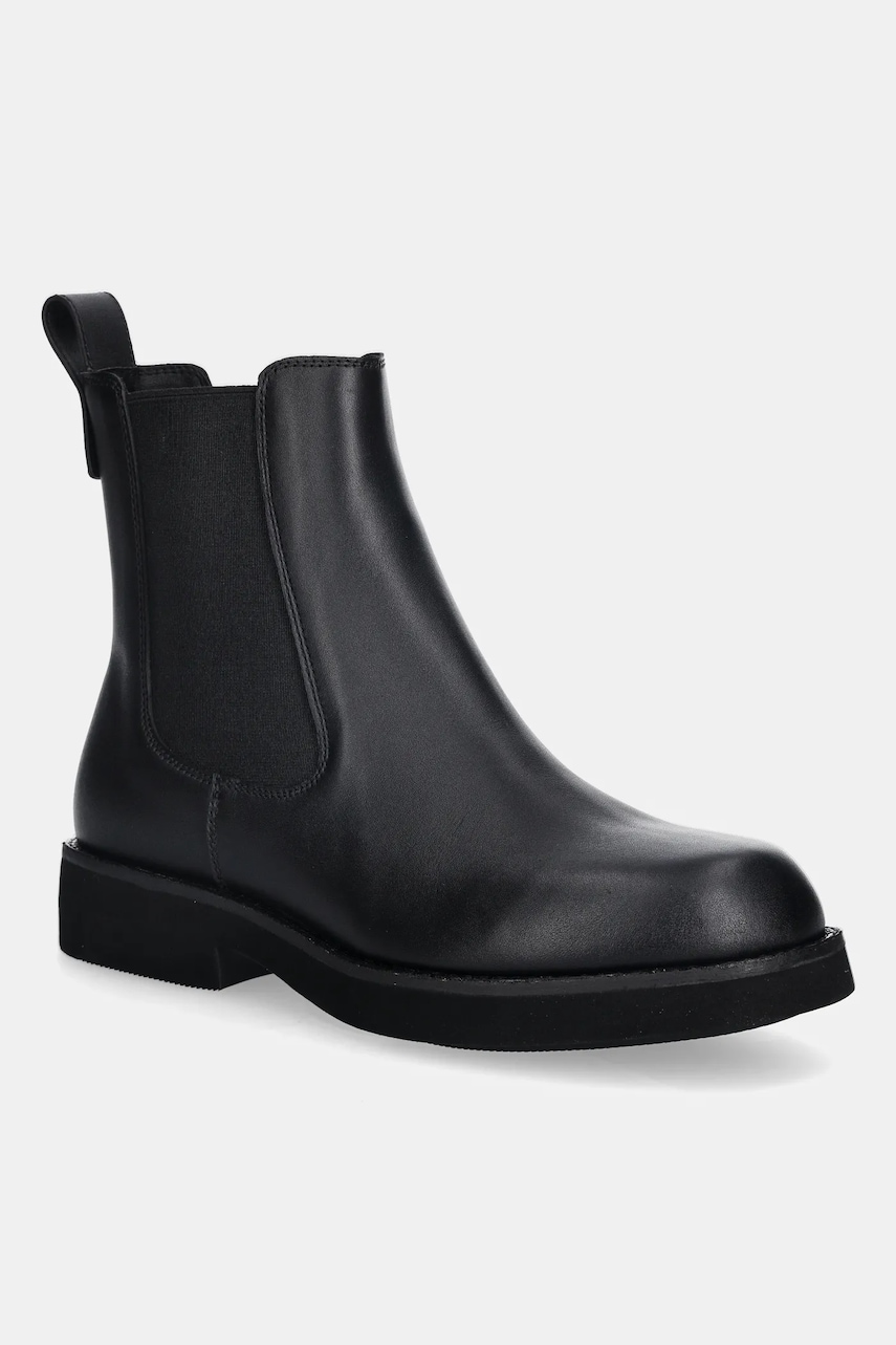 BOSS ghete chelsea de piele Eleri culoarea negru, cu toc plat, 50558637