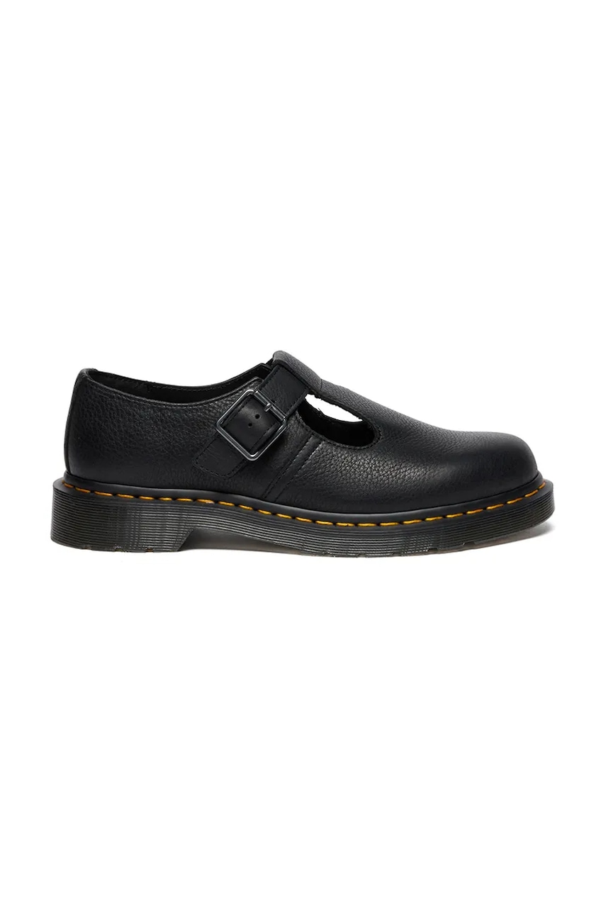 Dr. Martens pantofi de piele Polley culoarea negru, cu toc plat, DM41408001