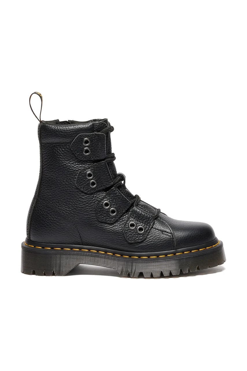 Dr. Martens bocanci de piele 1460 LTT culoarea negru, cu platformă, DM41750001