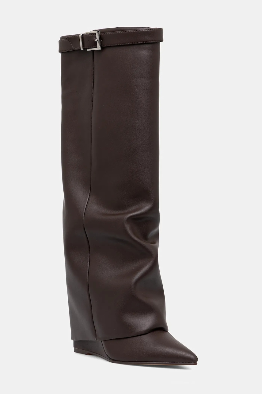 Levně Kozačky Steve Madden Corenne dámské, hnědá barva, na klínku, 11003418