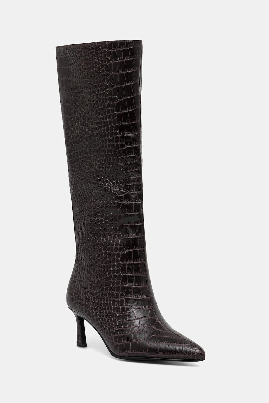 Steve Madden ghete de piele Lavan culoarea maro, cu toc cui, 11003290