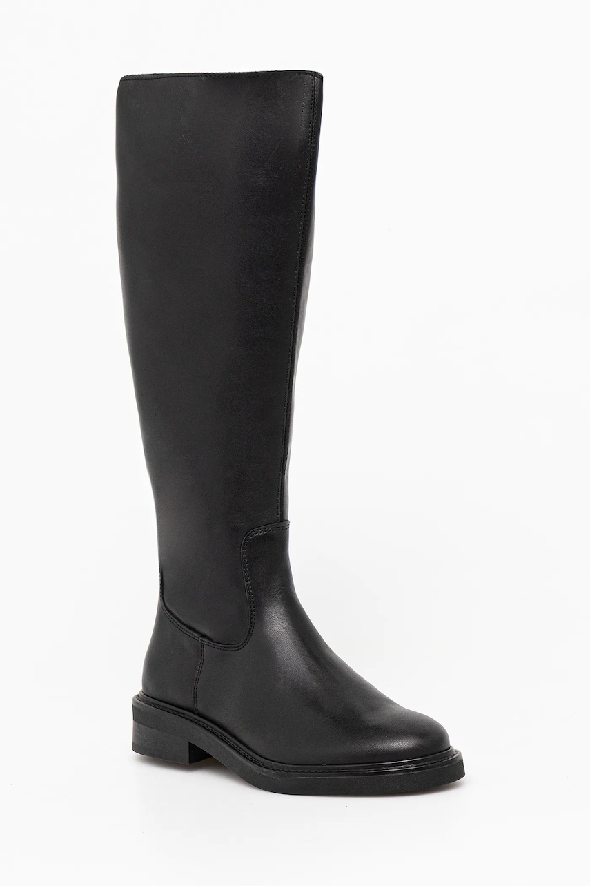 Steve Madden ghete de piele Neva culoarea negru, cu toc plat, 11004756