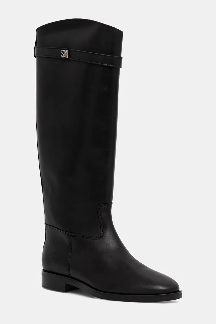 Steve Madden ghete de piele Novi culoarea negru, cu toc plat, 11004728