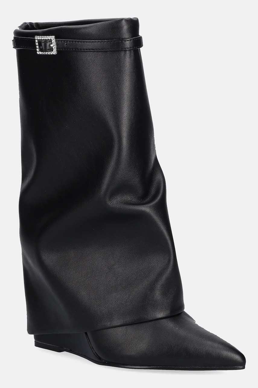 Steve Madden botine Shocker culoarea negru, toc pană, 11002871