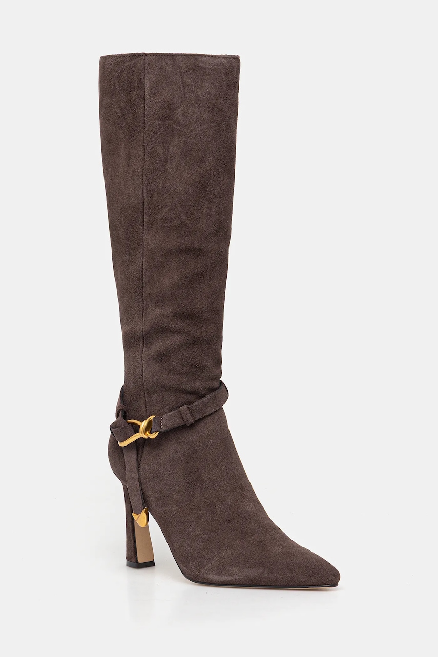 Steve Madden cizme din piele întoarsă Sirrens culoarea maro, cu toc cui, 11004776