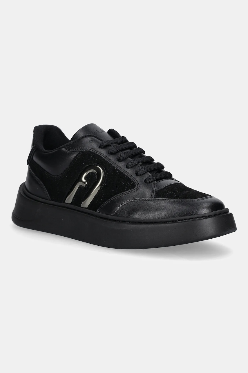Levně Kožené tenisky Furla Lace-Up Sneaker T.3 dámské, černá barva, YJ92SPT BX4243 F2200