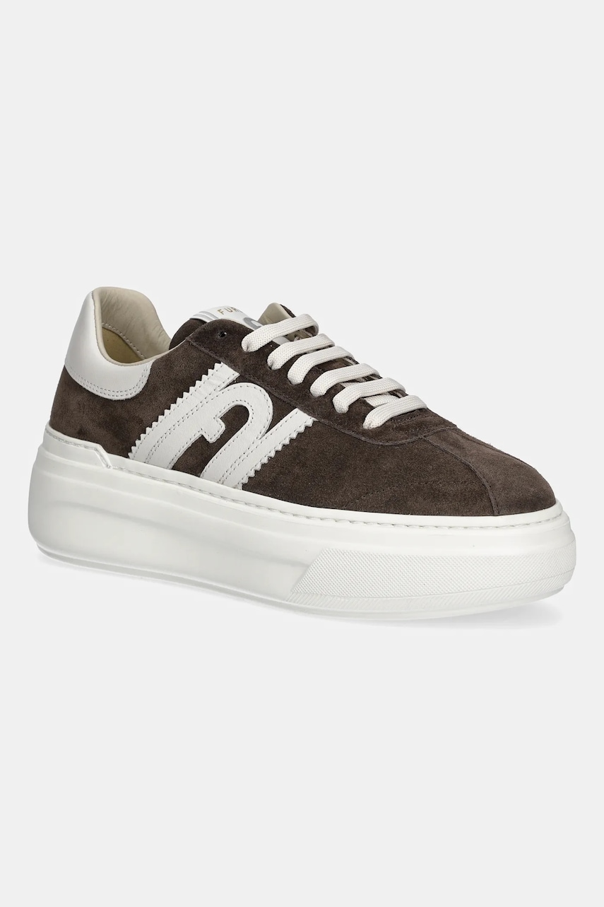 Levně Semišové tenisky Furla Nuage Lace-Up dámské, zelená barva, YJ88NUA BX0580 4571S