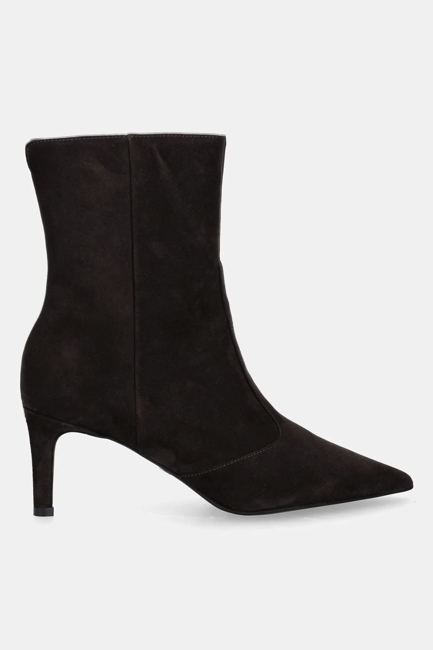 Замшевые ботинки Furla Essential цвет коричневый на шпильке YJ98FSN C10000 3388S