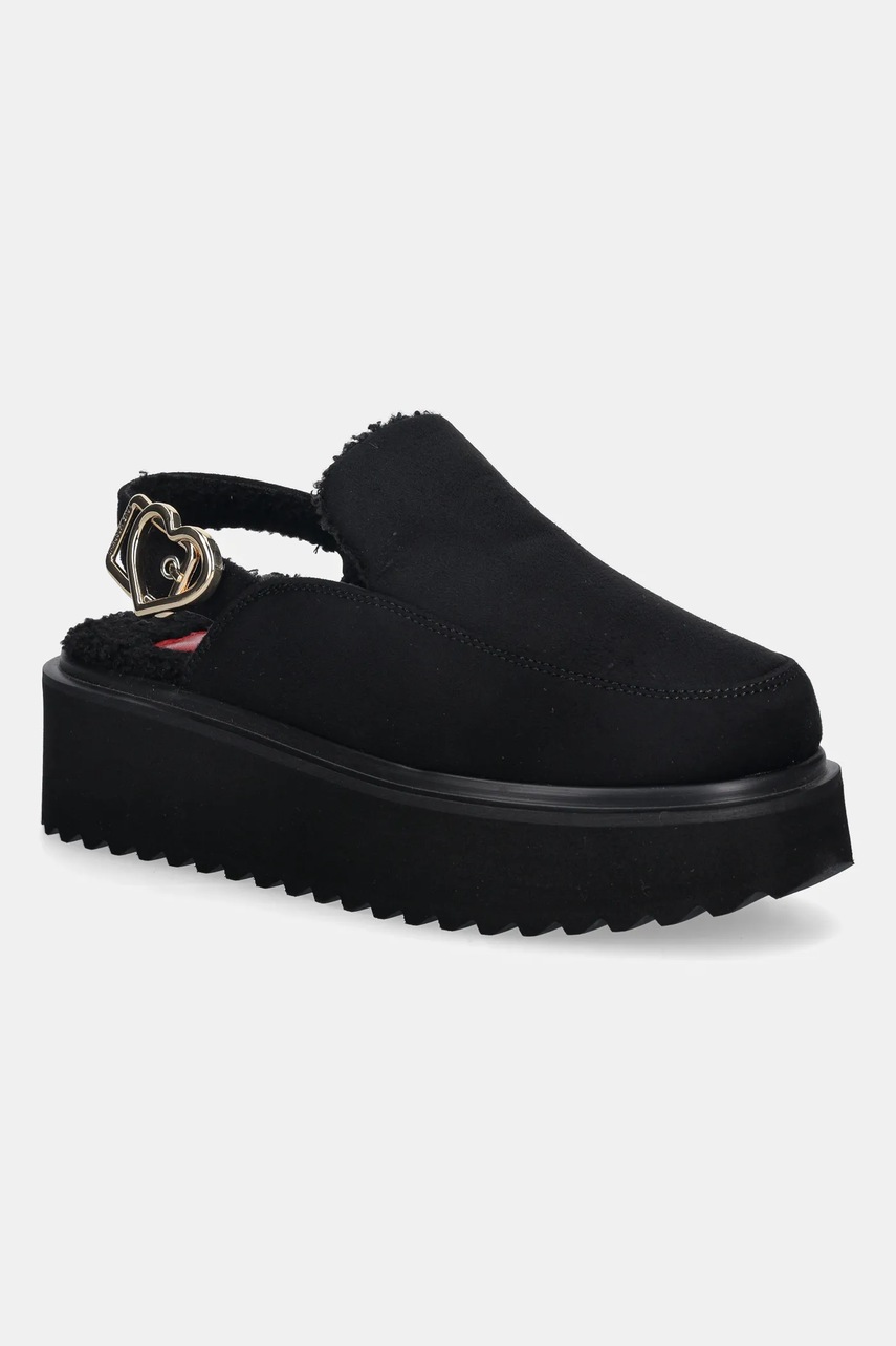 Love Moschino papuci culoarea negru, cu platformă, JA10416L0NJAW000