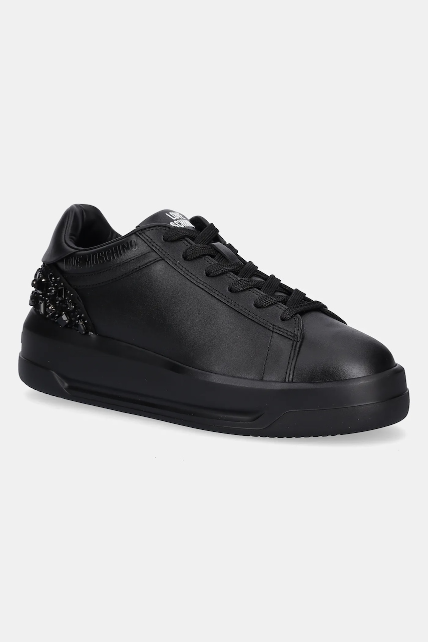 Levně Kožené tenisky Love Moschino dámské, černá barva, JA15305G0NIAL00A