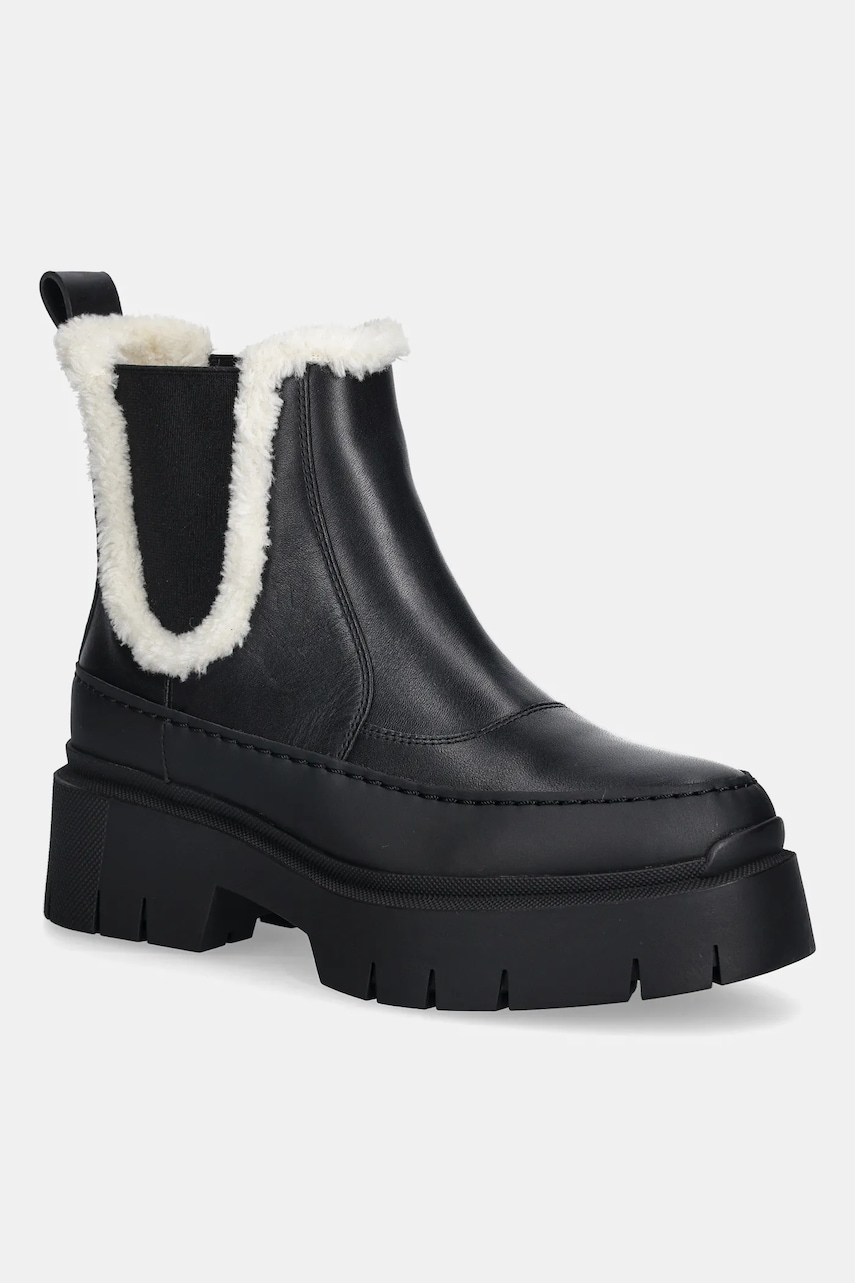 HUGO cizme Kris culoarea negru, cu platformă, izolare ușoară, 50548203