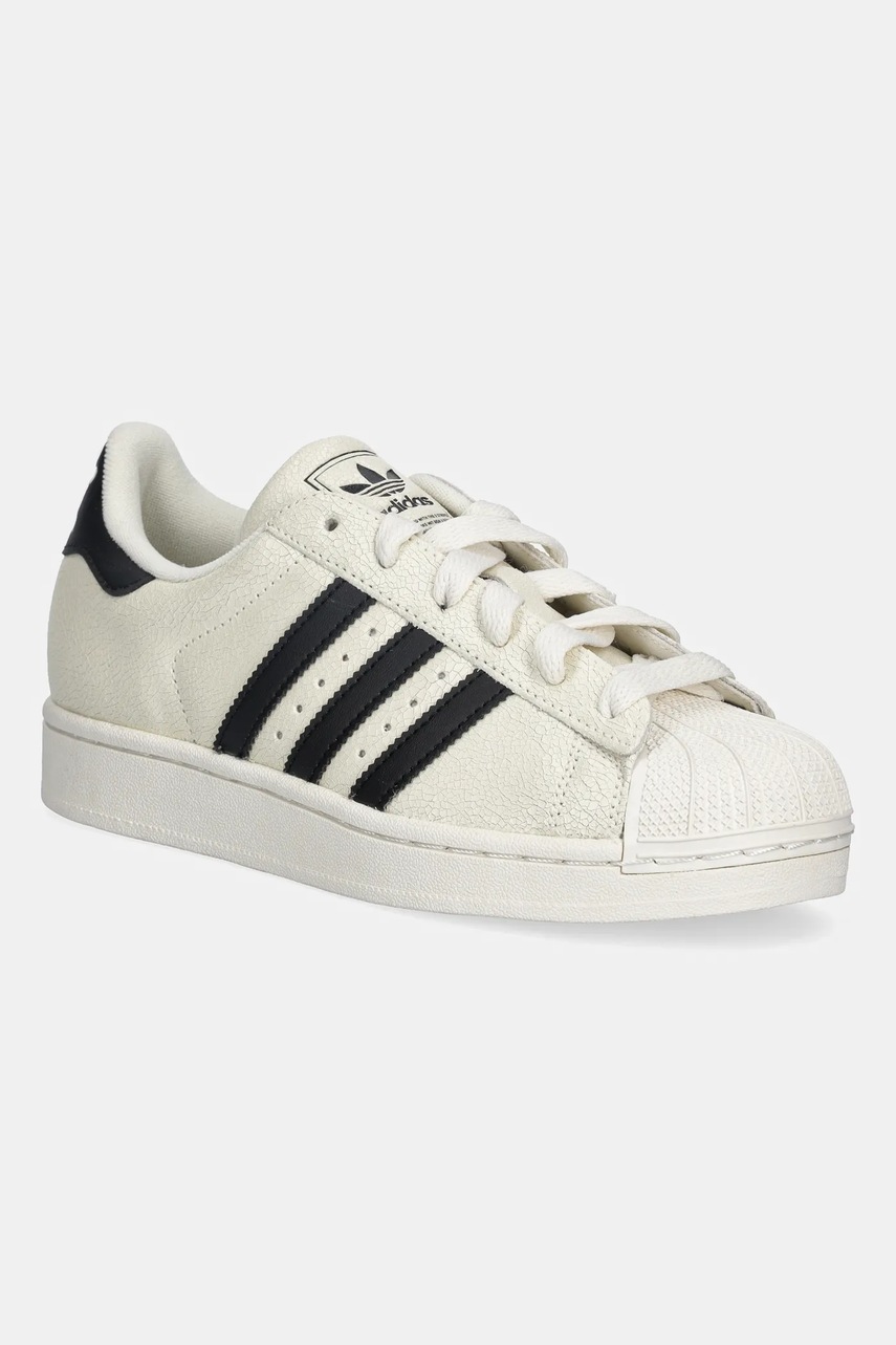 Kožené tenisky adidas Originals SUPERSTAR II W dámské, béžová barva, JS4013