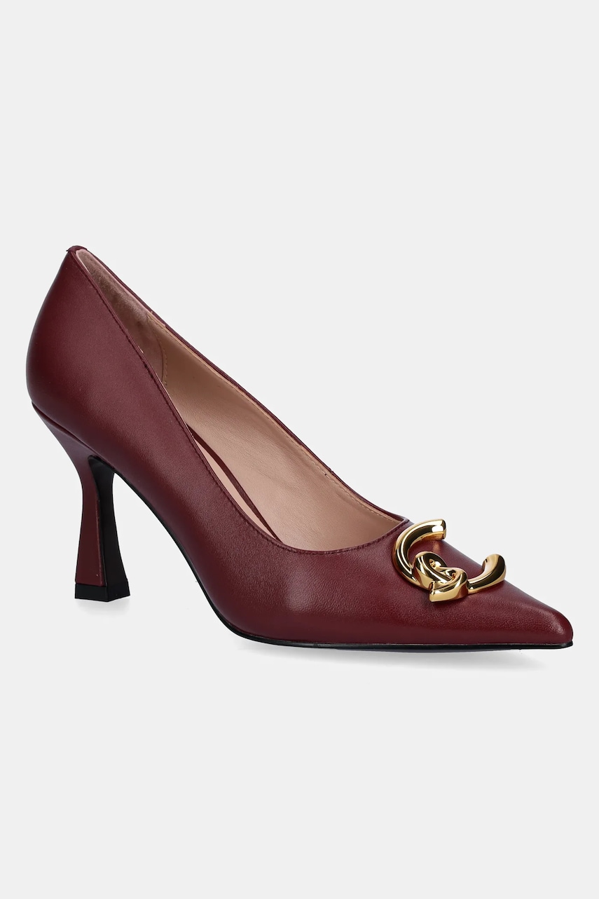 Coccinelle stilettos de piele culoarea bordo, E4 SB3 13 01 01 R52