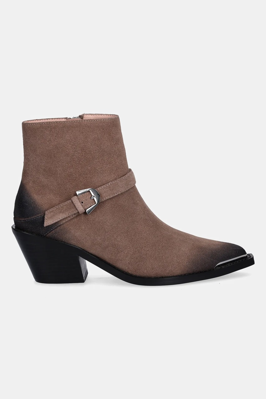 Замшевые ботинки Coccinelle цвет коричневый каблук кирпичик E4 TVM 31 02 01 N59