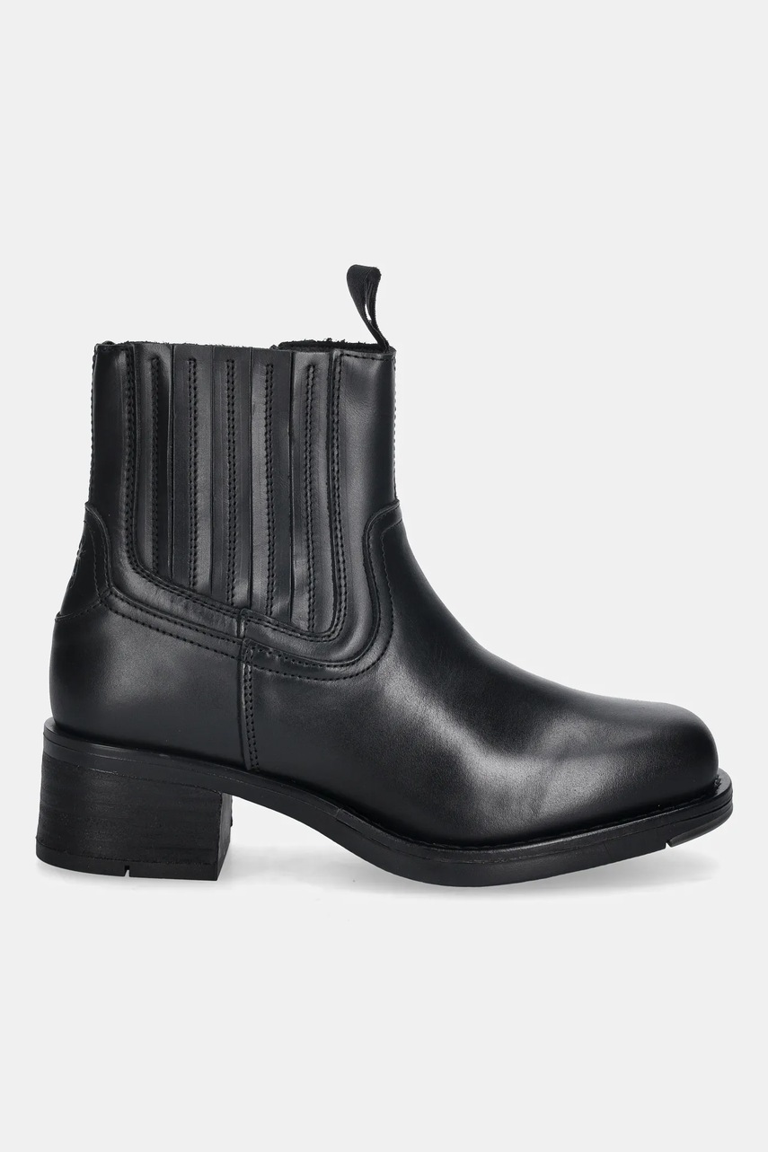 Кожаные полусапоги Fly London RALI513FLY цвет чёрный каблук кирпичик P144513006